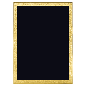 Elegant black brass plated steel plaque with a detailed Florentine border design, 7" x 10" size.