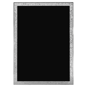 Aluminum Florentine border plaque, 7x10 inches, decorative black design for wall art or signage.