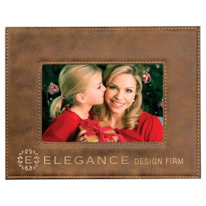 Laserable Leatherette Photo Frame 4" x 6" Rustic/Gold