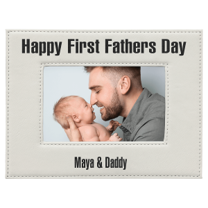 Laserable Leatherette Photo Frame  4" x 6" White/Black