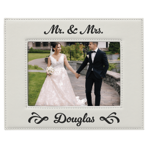 Laserable Leatherette Photo Frame  5" x 7" White