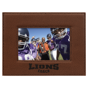 Laserable Leatherette Photo Frame  4" x 6" Football