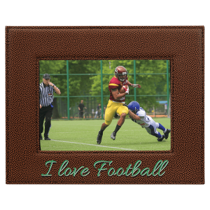 Laserable Leatherette Photo Frame  5" x 7" Football