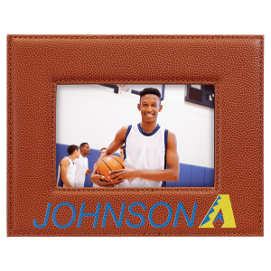Laserable Leatherette Photo Frame  4" x 6" Basketball