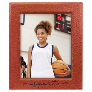 Laserable Leatherette Photo Frame  8" x 10" Basketball