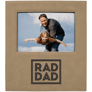 Leatherette Photo Frame 5" x 7" Light Brown with 4 1/4" x 8 7/8" Engraving Area