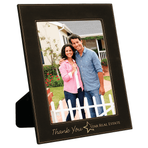 Laserable Leatherette Photo Frame 8" x 10" Black/Gold