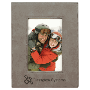 Laserable Leatherette Photo Frame 4" x 6" Gray