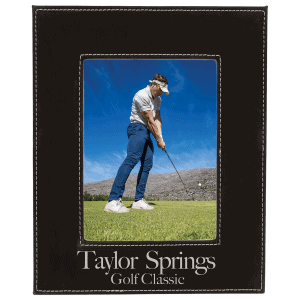 Laserable Leatherette Photo Frame 5" x 7" Black/Silver