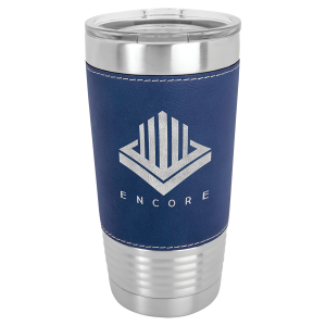 20 oz. Leatherette Tumbler - Blue