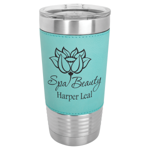 20 oz. Leatherette Tumbler - Teal