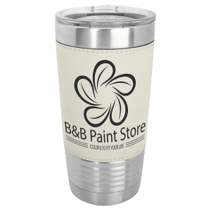 20 oz. Leatherette Tumbler - White