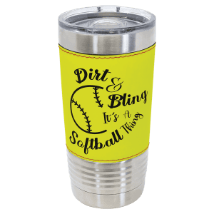 20 oz. Sports Tumbler with Slider Lid - Softball Yellow