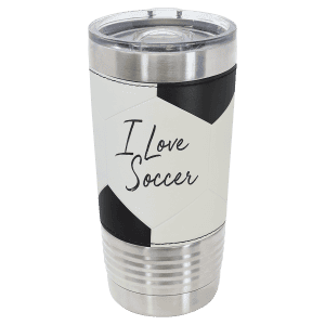 20 oz. Sports Tumbler with Slider Lid - Soccer White
