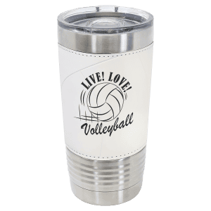 20 oz. Sports Tumbler with Slider Lid - Volleyball White