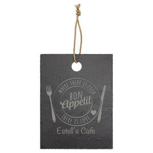 Rectangle Slate Cutting Board with Hanger String 11 1/2" x 8 3/4"