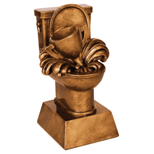Toilet Loser Resin 6" Antique Gold